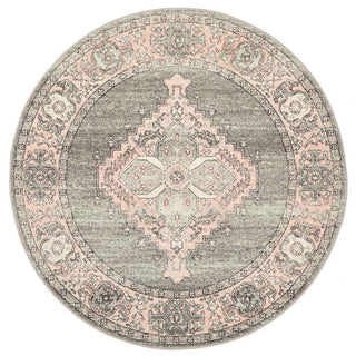 Rug Culture RUGS 240x240cm Avenue Grey & Blush Round Rug (Discontinued)