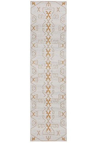 RUG CULTURE RUGS 300X80CM Cala Gold Geometric Rug