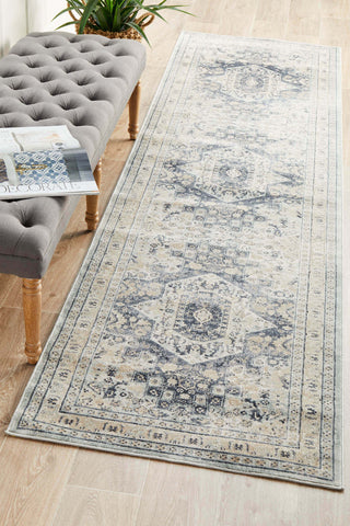 Rug Culture RUGS 300X80cm Delphine Blue Traditional Runner Rug