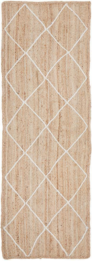 RUG CULTURE RUGS 300X80CM Noosa Diamond Natural Jute Rug