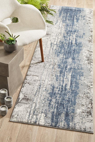 Rug Culture RUGS 300X80CM Roxana Blue Grey Contemporary Runner