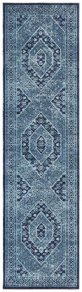 Rug Culture RUGS 300X80cm Whisper Stonewashed Blue Runner Rug