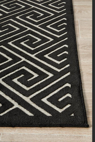 RUG CULTURE RUGS Alice Black Geometric Rug