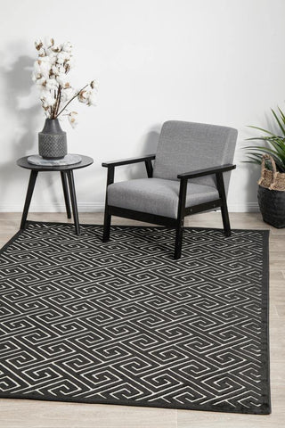 RUG CULTURE RUGS Alice Black Geometric Rug