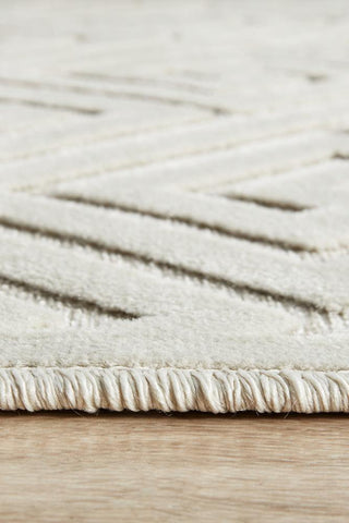 RUG CULTURE RUGS Alice Natural White Geometric Runner Rug