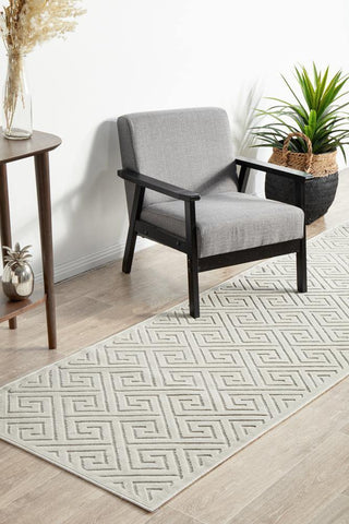 RUG CULTURE RUGS Alice Natural White Geometric Runner Rug