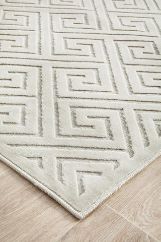 RUG CULTURE RUGS Alice Natural White Geometric Runner Rug