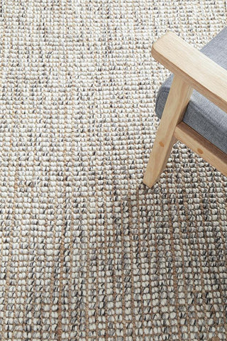 RUG CULTURE RUGS Arabella Grey Wool & Jute Runner