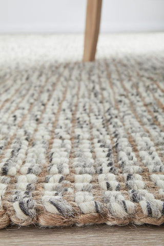 RUG CULTURE RUGS Arabella Grey Wool & Jute Runner