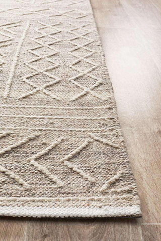 Rug Culture RUGS Arya Natural Stitch Woven Wool Rug