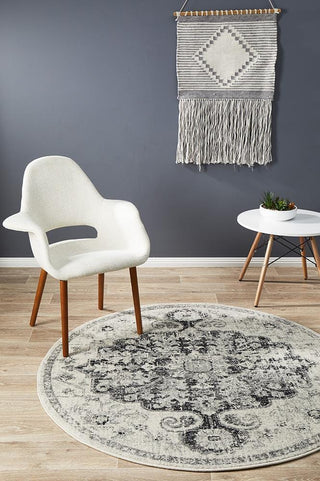 Rug Culture RUGS Athens Charcoal Transitional Round Rug