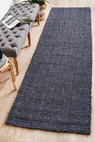 Rug Culture RUGS Atrium Barker Navy Blue Jute Runner