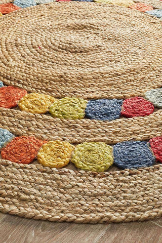 Rug Culture RUGS Atrium Gumball Multicolour Jute Rug