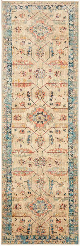 Rug Culture RUGS Aziza Beige & Blue Transitional Runner Rug