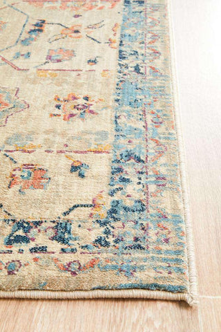 Rug Culture RUGS Aziza Beige & Blue Transitional Runner Rug