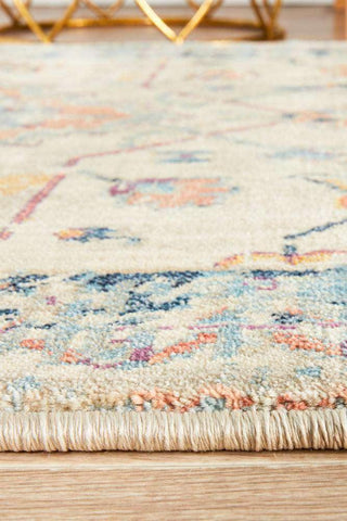 Rug Culture RUGS Aziza Beige & Blue Transitional Runner Rug