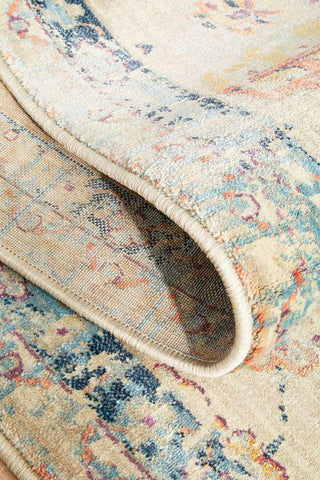 Rug Culture RUGS Aziza Beige & Blue Transitional Runner Rug