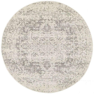 Rug Culture RUGS Bafra Distressed Grey & Ivory Transitional Round Rug