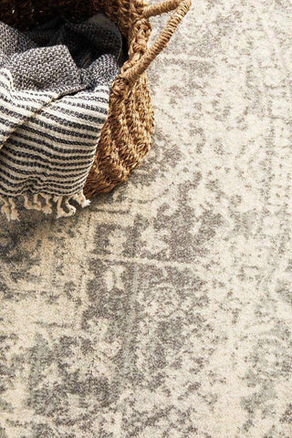 Rug Culture RUGS Bafra Distressed Grey & Ivory Transitional Round Rug