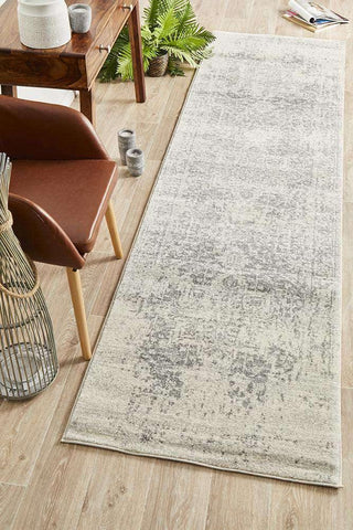 Rug Culture RUGS Bafra Distressed Grey & Ivory Transitional Runner Rug