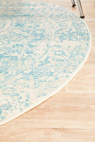 Rug Culture RUGS Bafra Light Blue Transitional Round Rug