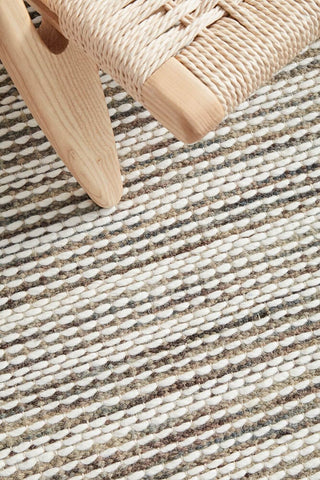 Rug Culture RUGS Bergen Cream & Grey Wool Rug