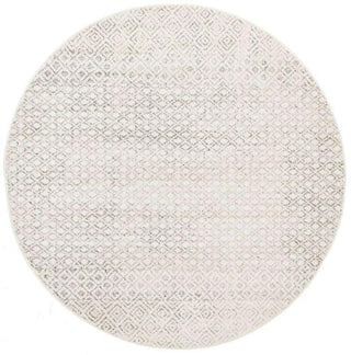 Rug Culture Evoke 265 Grey & Ivory Distressed Diamond Round Rug