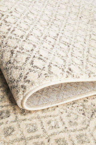 Rug Culture RUGS Bodrum Grey & Ivory Distressed Diamond Rug