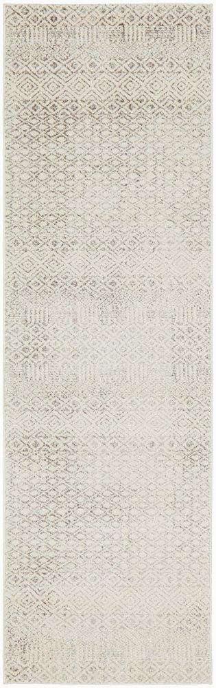 Rug Culture: Evoke Grey & Ivory Distressed Diamond Runner Rug