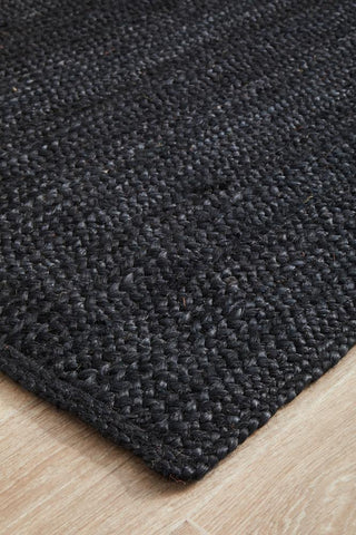 Rug Culture RUGS Bondi Black Jute Runner