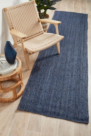 Rug Culture RUGS Bondi Navy Jute Runner