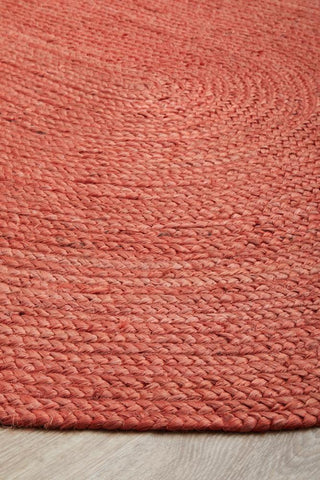 Rug Culture RUGS Bondi Terracotta Oval Jute Rug