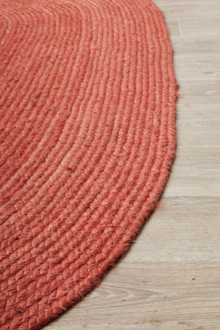 Rug Culture RUGS Bondi Terracotta Oval Jute Rug