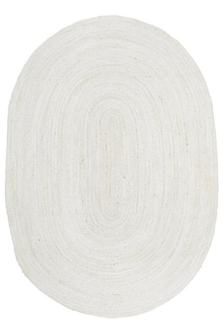 Rug Culture RUGS Bondi White Jute Oval Rug