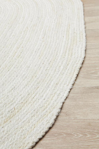 Rug Culture RUGS Bondi White Jute Oval Rug