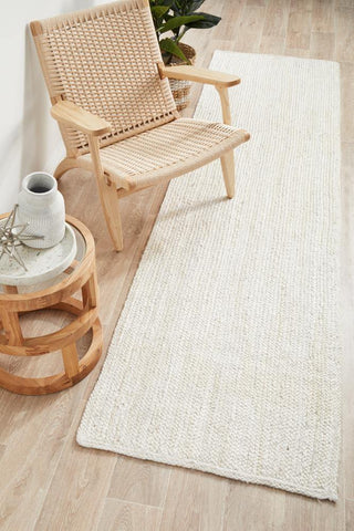 Rug Culture RUGS Bondi White Jute Runner