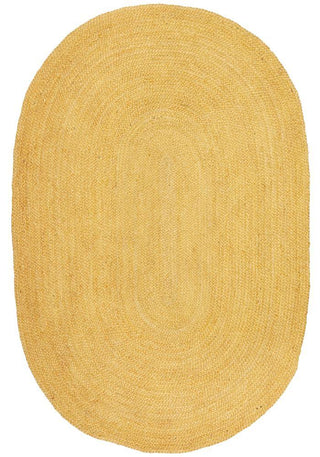 Rug Culture RUGS Bondi Yellow Jute Oval Rug