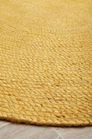 Rug Culture RUGS Bondi Yellow Jute Oval Rug