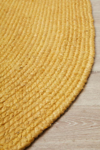 Rug Culture RUGS Bondi Yellow Jute Oval Rug