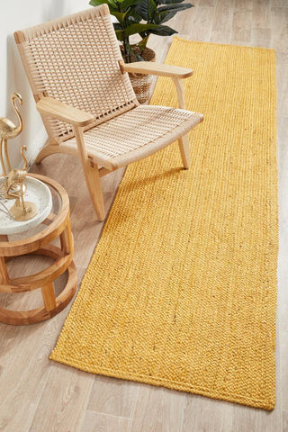 Rug Culture RUGS Bondi Yellow Jute Runner