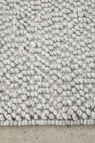 RUG CULTURE RUGS Boucle Grey Wool Rug