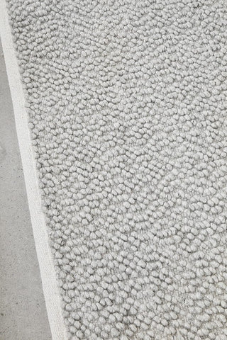 RUG CULTURE RUGS Boucle Grey Wool Rug