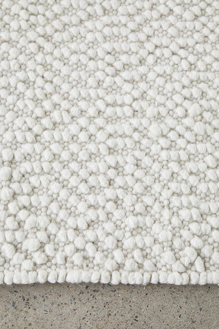 RUG CULTURE RUGS Boucle White Wool Rug