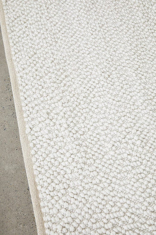 RUG CULTURE RUGS Boucle White Wool Rug