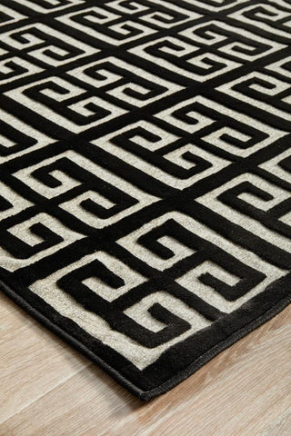 RUG CULTURE RUGS Brenda Black & Gold Geometric Rug