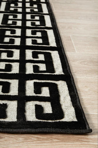 RUG CULTURE RUGS Brenda Black & Gold Geometric Rug