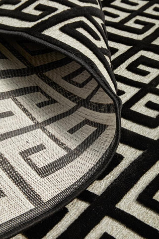 RUG CULTURE RUGS Brenda Black & Gold Geometric Rug