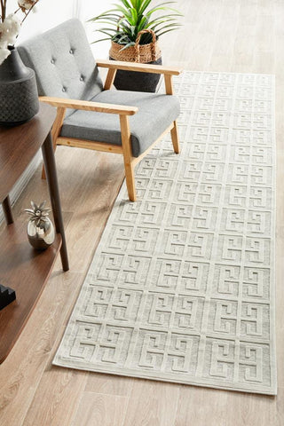 RUG CULTURE RUGS Brenda Natural White Geometric Runner