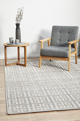 RUG CULTURE RUGS Brenda Silver Geometric Rug