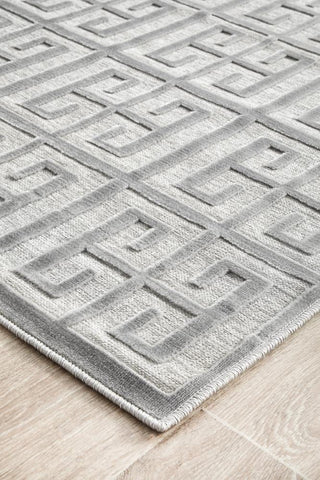 RUG CULTURE RUGS Brenda Silver Geometric Runner